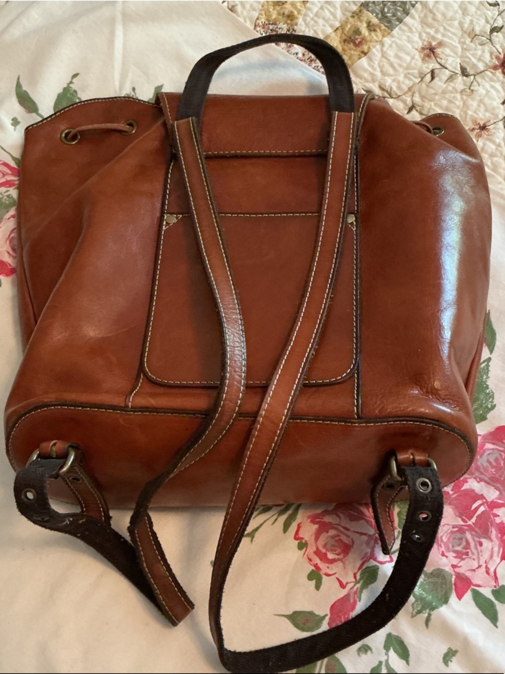 Patricia Nash Brown Leather Backpack - Picture 7 of 8